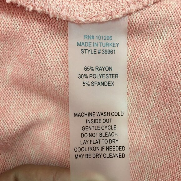 Soft Surroundings Women's Pink Salmon V Neck Long Sleeve Shirt Size XL Petite - Picture 12 of 12